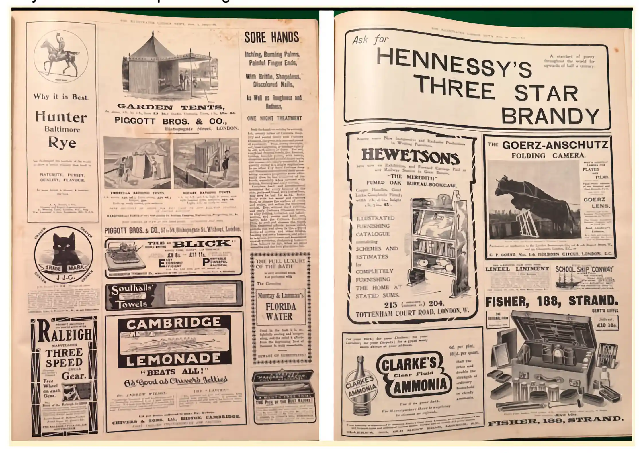 1903 London Newspaper Advertisement Page