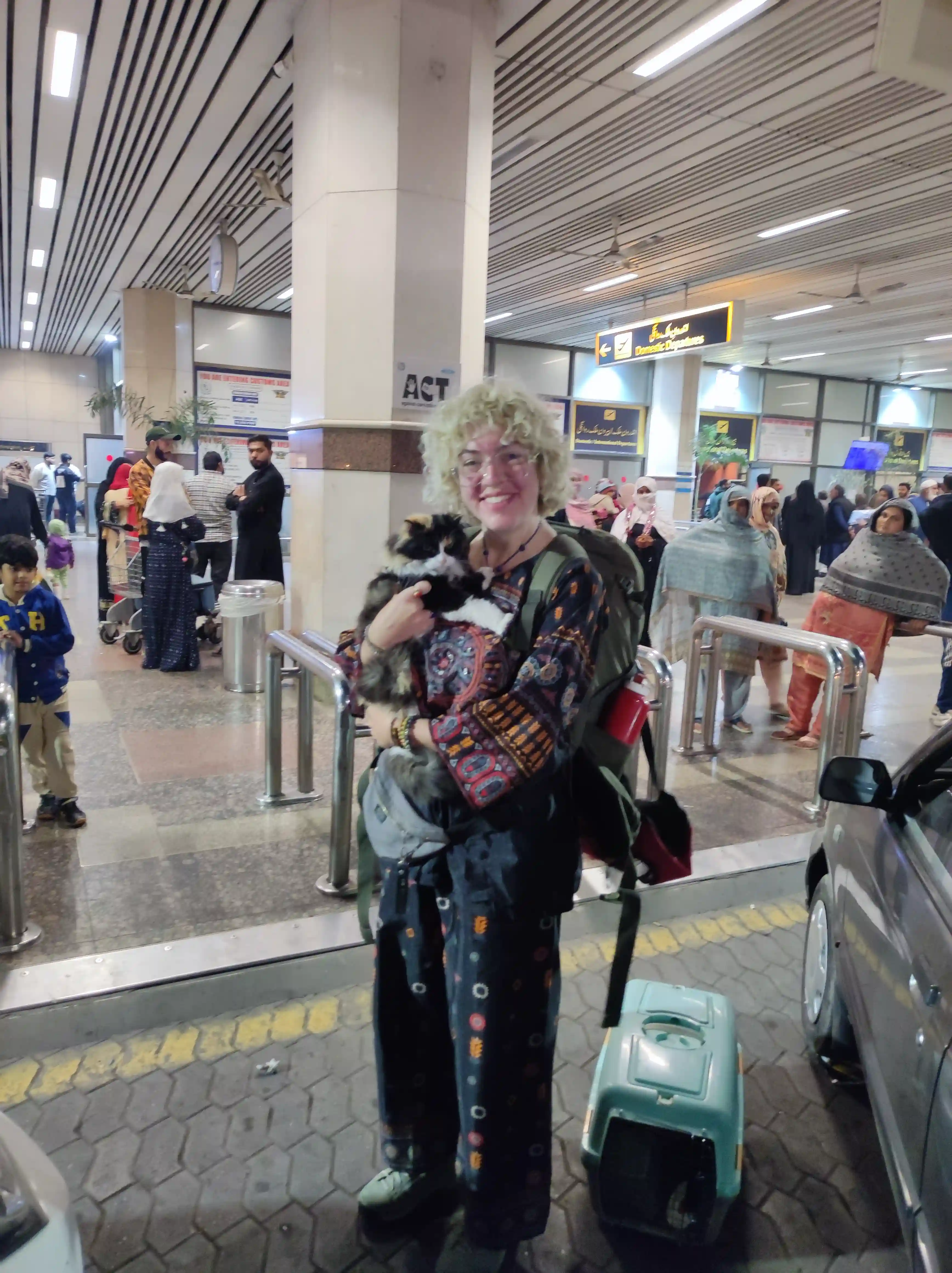 Airport preparations for international cat travel