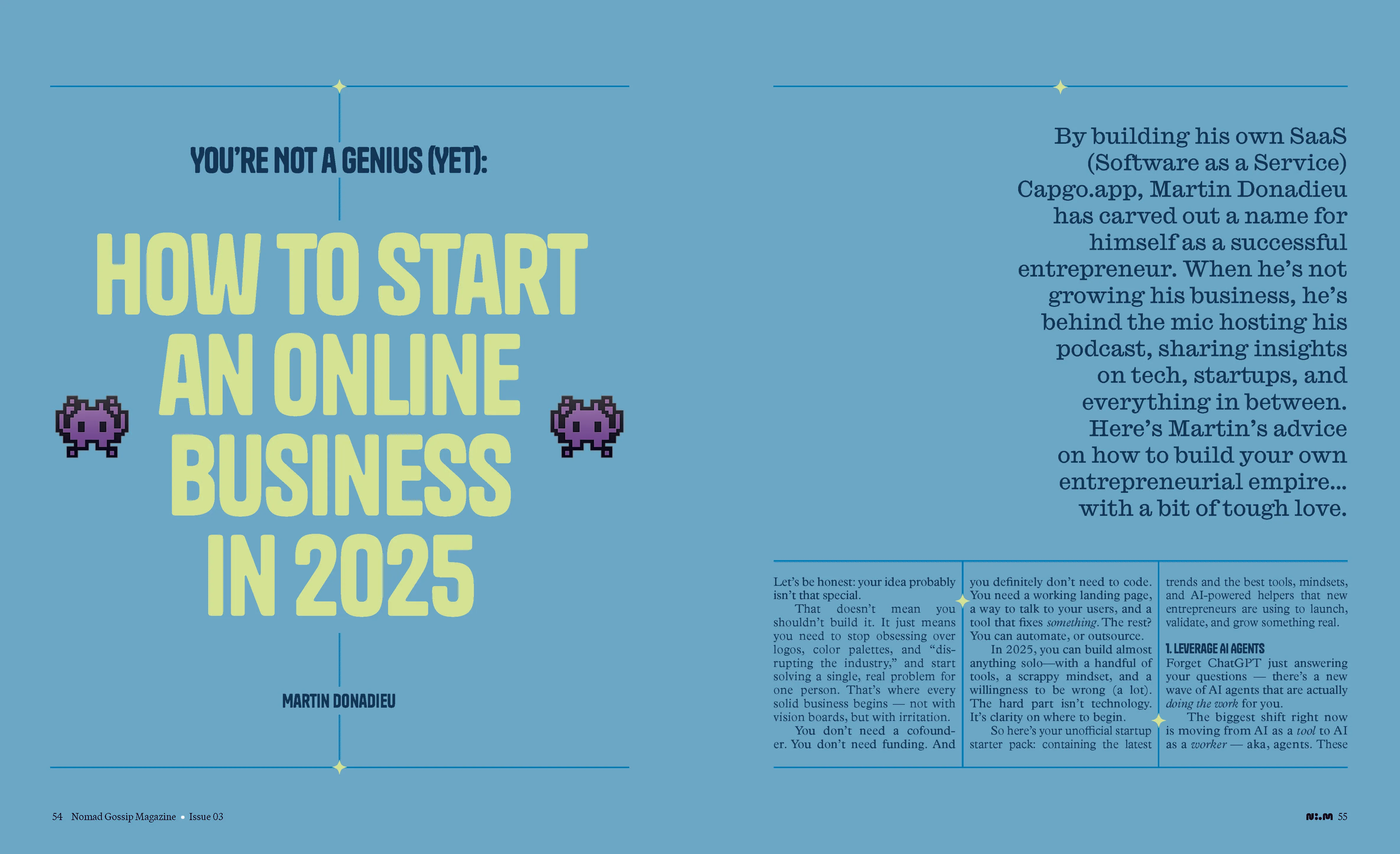 How to start an online business article