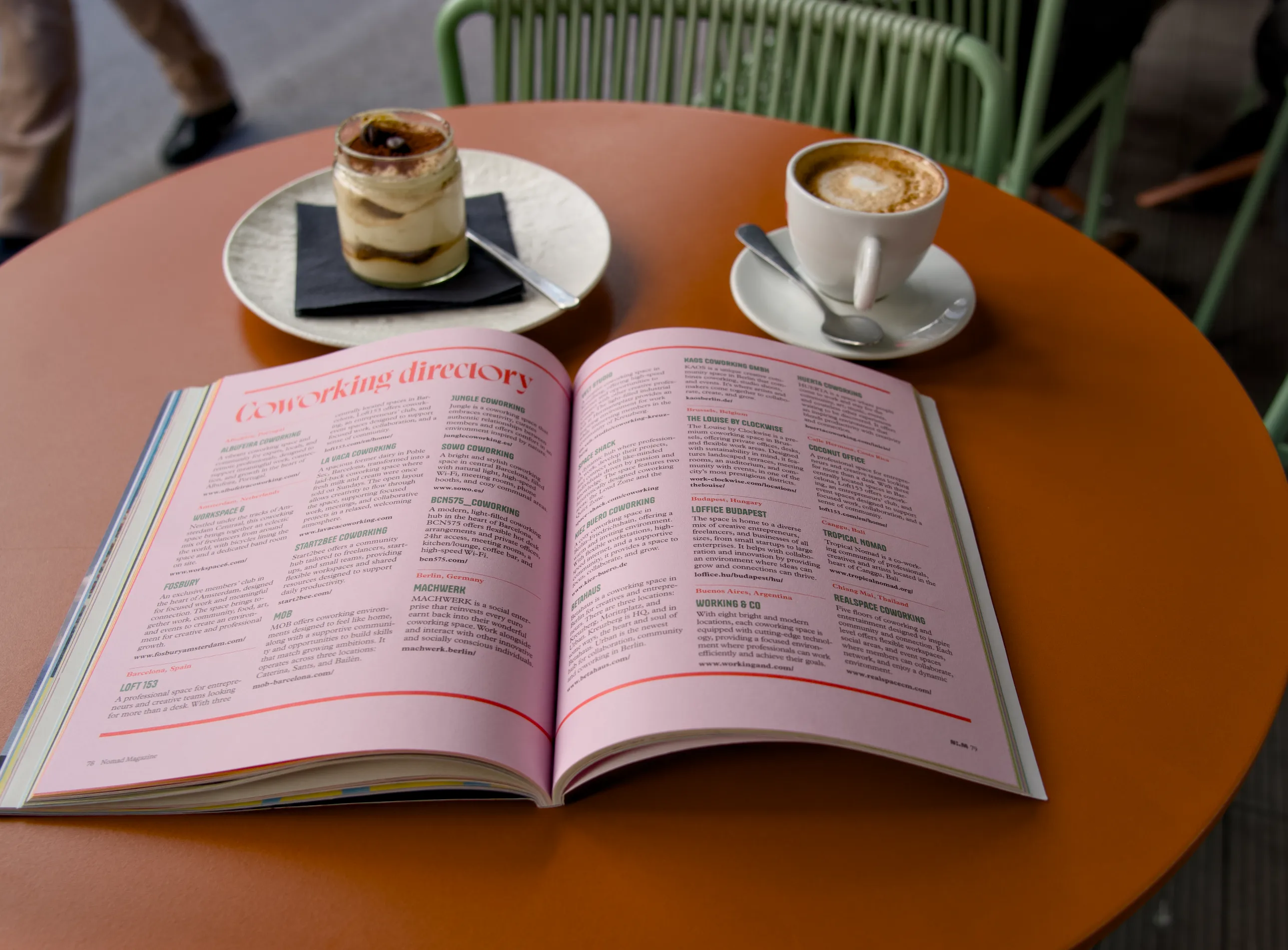 Coworking directory pages in Nomad Magazine Edition Four