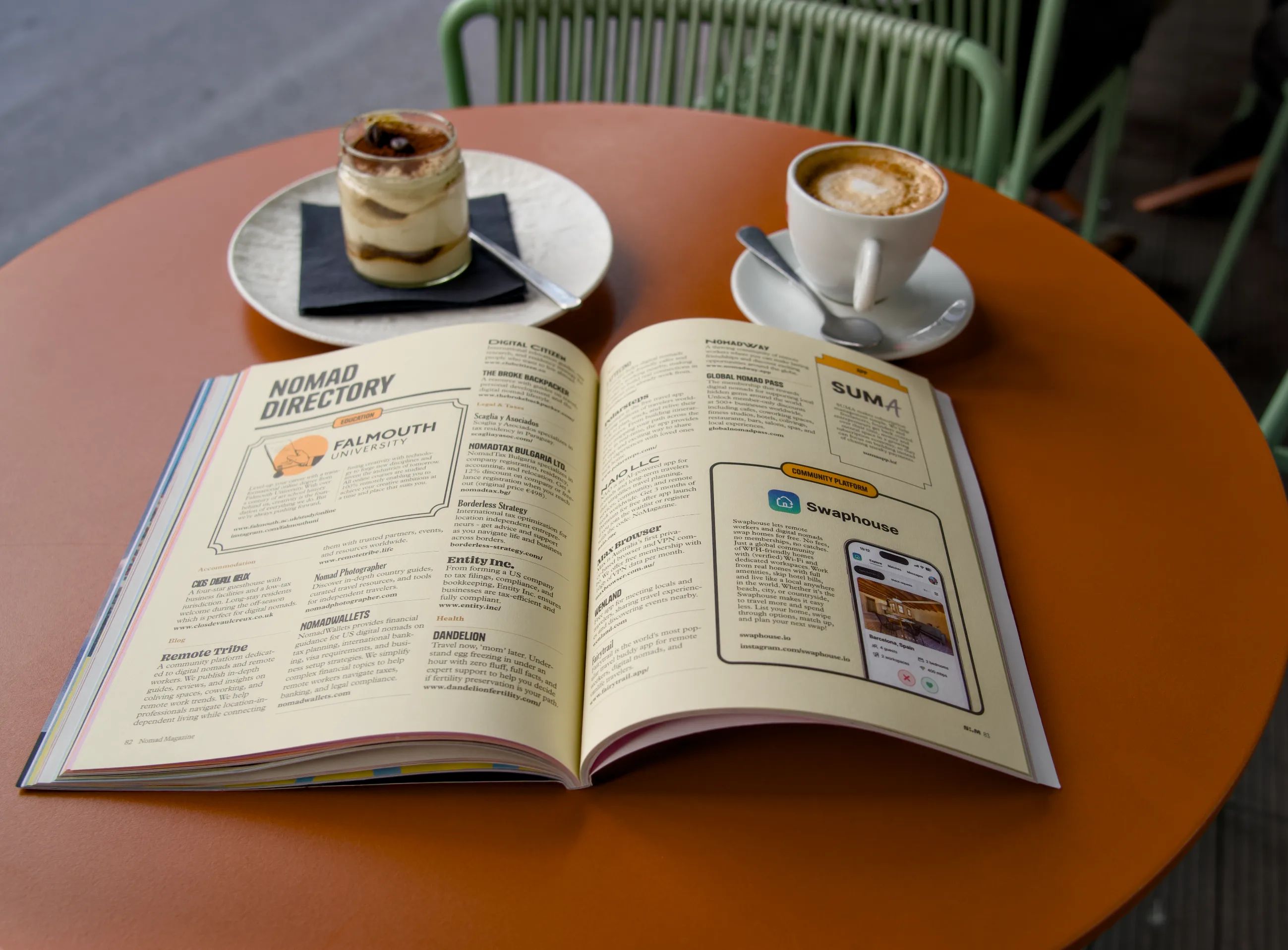 Nomad Directory pages in Nomad Magazine Edition Four