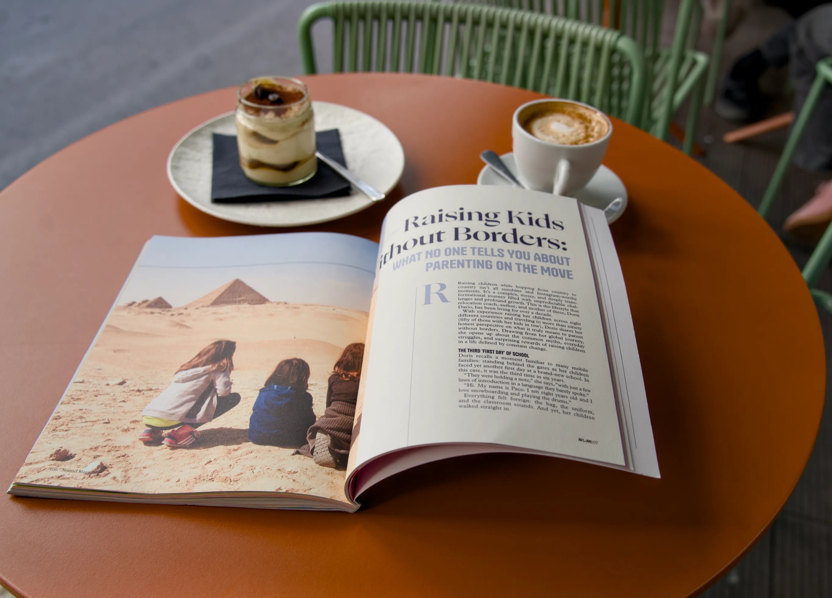 Raising Kids Without Borders opening spread in Nomad Magazine Edition Four