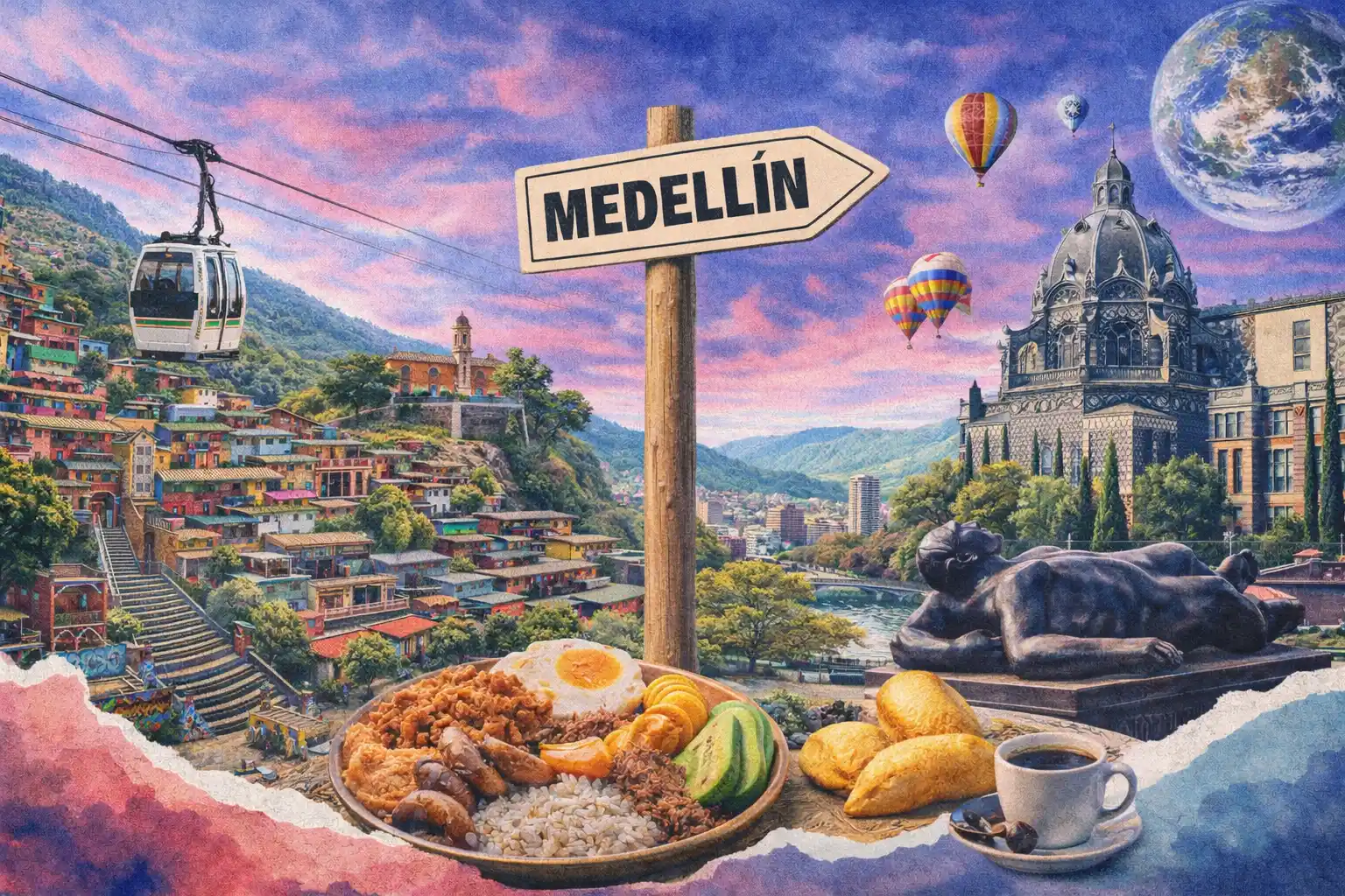 Medellín Colombia with colorful hillside neighborhoods and vibrant culture