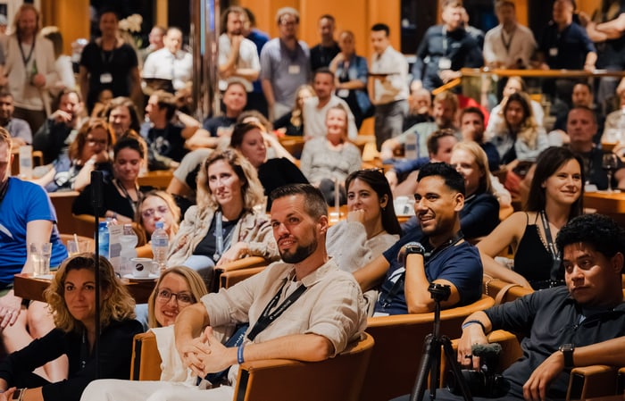 Nomad Cruise participants smiling onboard