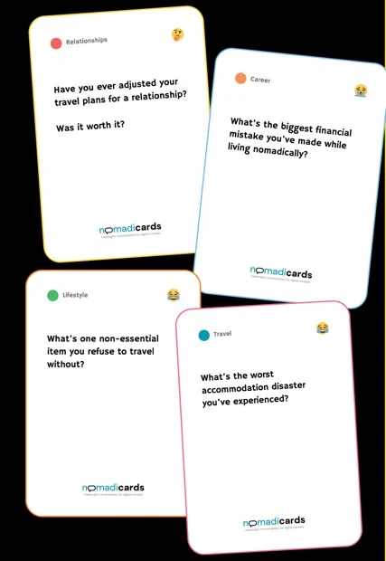 Nomadicards conversation card game for digital nomads