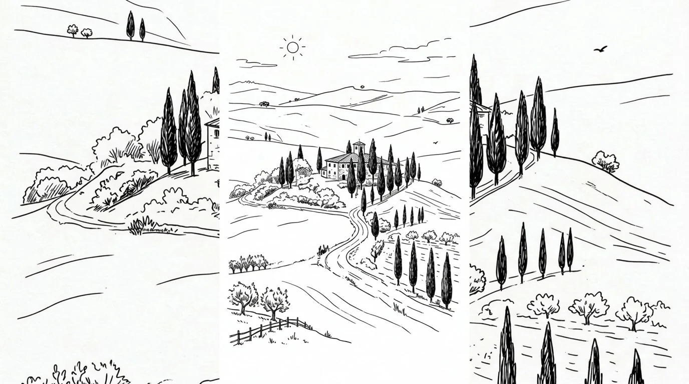 Summer camp in Tuscany, Italy with campfire and team games